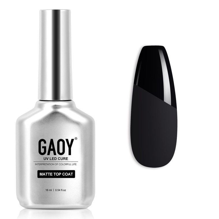 GAOY Matte Gel Top Coat for Gel Nail Polish, 16ml No Wipe Matte Finish for Long Lasting UV Light Cure Nail Art DIY