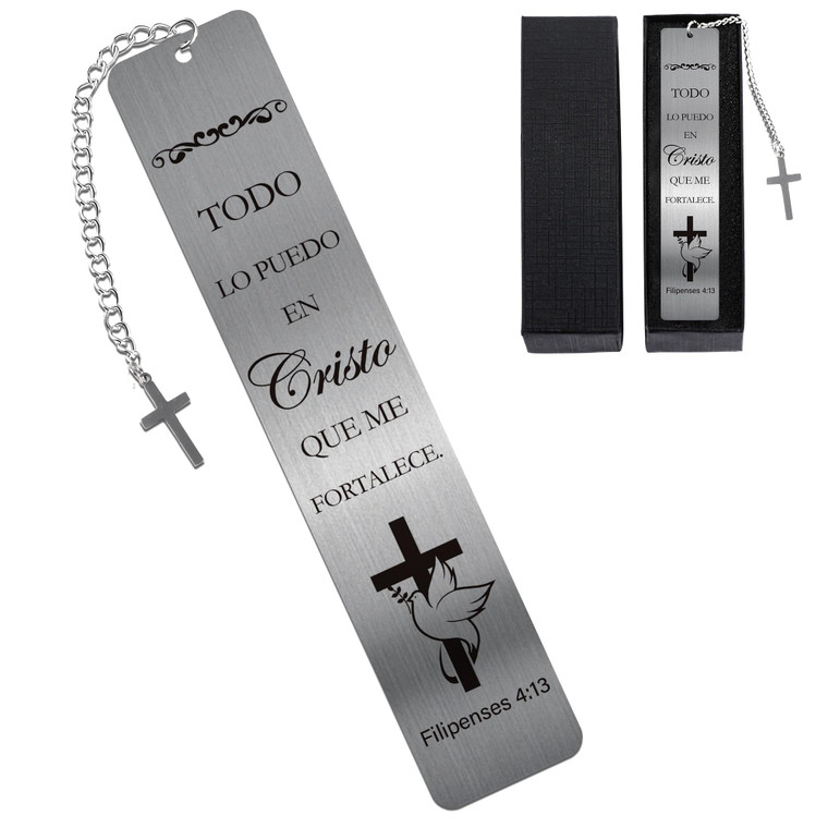 Spanish Bible Bookmark Gifts: Christian Metal Book Marks in Spanish, Religious Screpture Page Marker, Separadores de Biblia en Español, Gift with Box