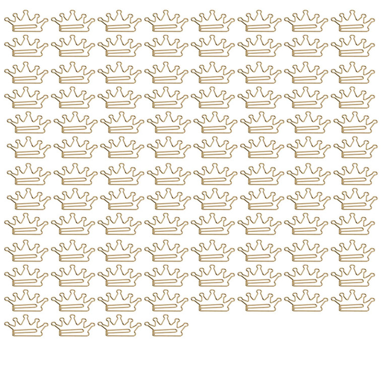 100Pcs Crown Shape Paper 30 Gold Crown Paper Clips, Crown Paper Clips Clips Gold Bookmarks Note Clip Marking Document Organizing Clip Stationery Supp