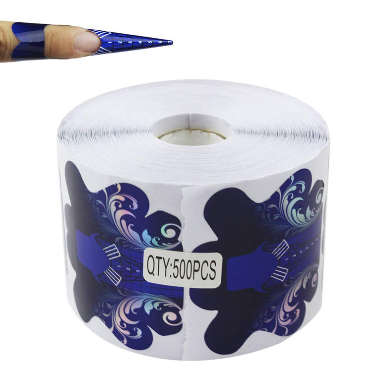 Finger Angel 500PCS Stiletto Nail Forms Acrylic Curve Nails UV Gel Nail Extension Nail Art Guide Form Self-Adhesive Sticker