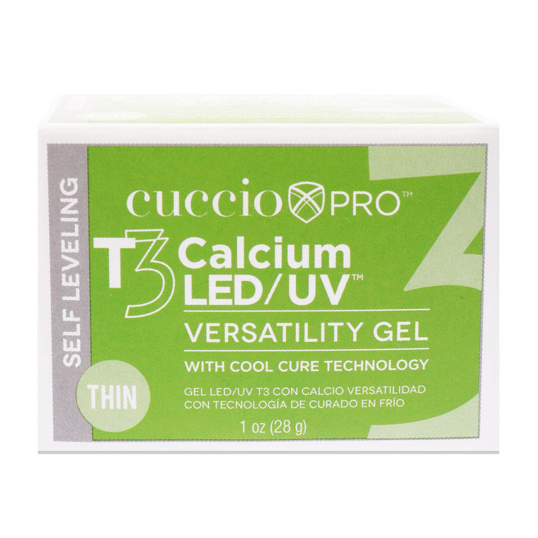 Cuccio Pro T3 LED/UV Cool Cure Versatility Gel - Self-Levelling Gel With Calcium - Incredibly Flexible - Strong Adhesion - High Shine Finish - Fast A