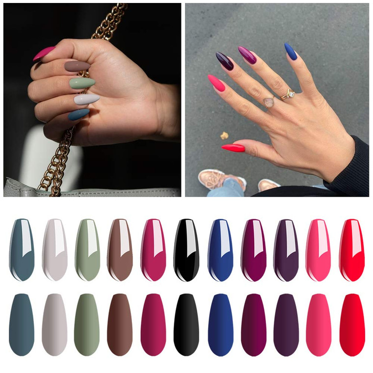 Vishine Gel Nail Polish Set - 12 Colors Gel Polish Kit Nail Gel Polish Set, Soak Off UV LED Matte Top Coat 8ml Each Bottle Gel Nail Art