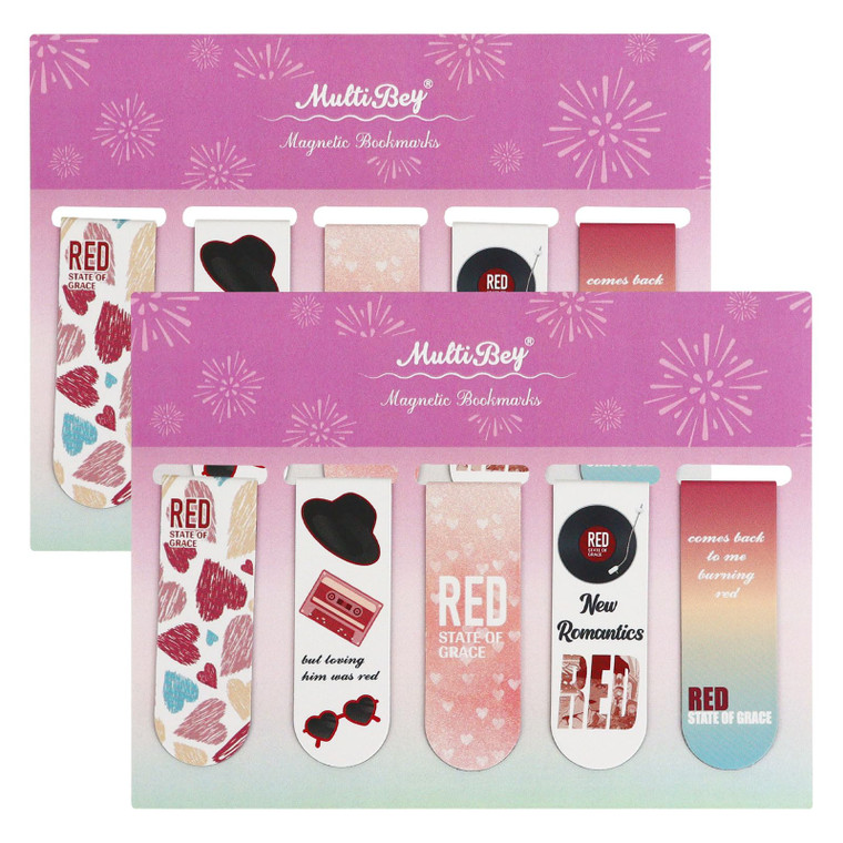 10Pcs Magnetic Bookmarks T-S Bookmarks Page Markers for Fans Readers, Women, Men, Book Lovers, Students Teachers, Funny Office Supplies Stationery Gi