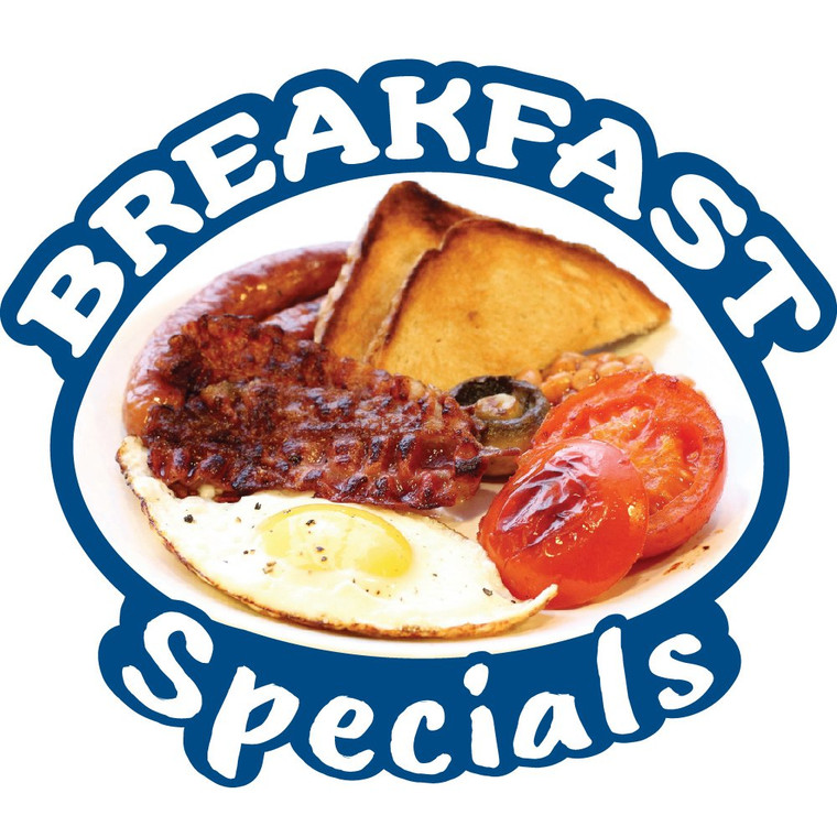 Breakfast Specials 16" Concession Decal Sign cart Trailer Stand Sticker Equipment