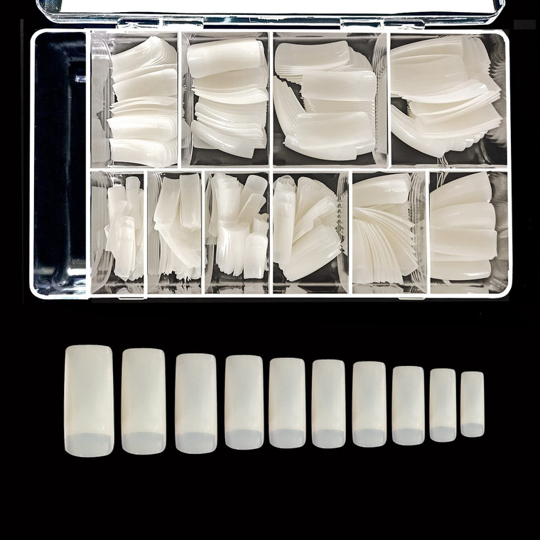 beYou Natural Cosmo 500 False Nail Tips for Nail Shop Nail Salon (Nail Tips 23010)