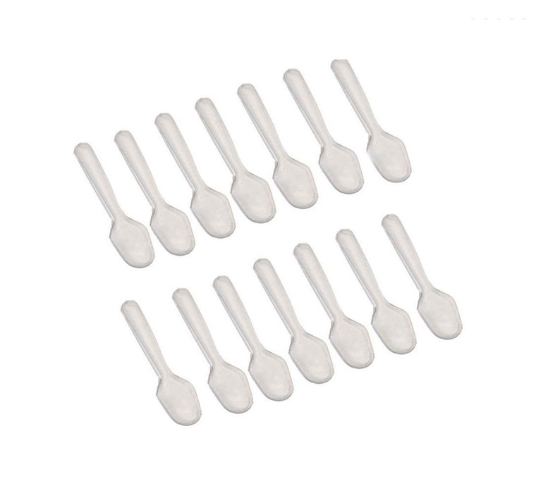 500Pcs 3 Inch Clear Mini Plastic Spoons Disposable Tasting Spoon Scoops for Dessert Ice Cream Appetizer Cake Spices Food Supply
