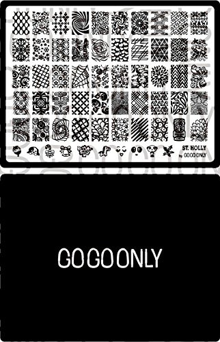 Gogoonly Nail Art Stamp Plate Collection St. Holly - Huge Size Stamping Image Plates Manicure Nail Designs DIY - BH000574