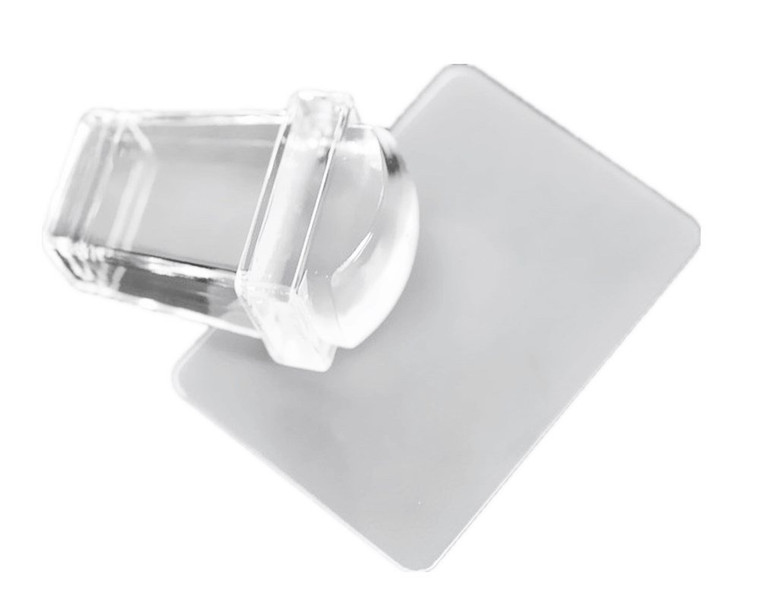yueton Clear Jelly Soft Silicone Rectangular Nail Art Stamping Stamper with Scraper Image Plate Manicure Tools DIY Polish Kit
