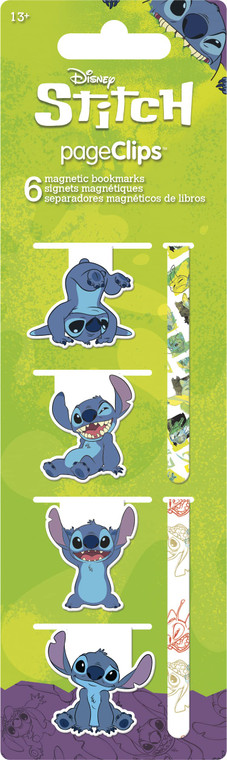 Antioch Disney Lilo & Stitch Magnetic Page Clips (6-Pack) Stationery, Multicolor, 2.95 x 8.66 x 0.6