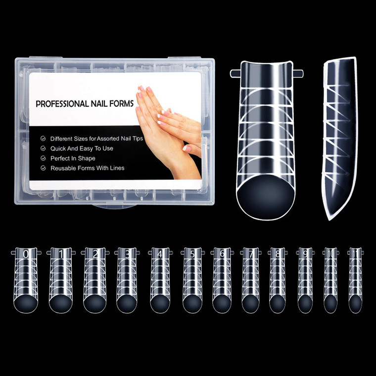 NMKL38 120Pcs Dual Forms Full Cover Nail Tips Upper Arched Extension Mold (Mold A)