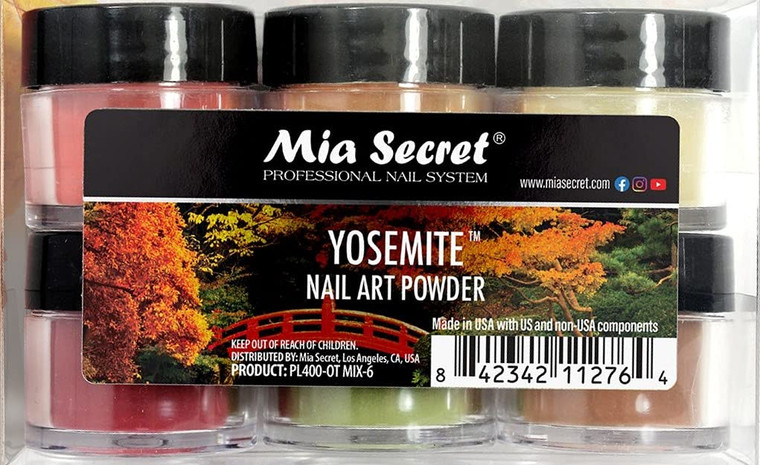 Mia Secret Acryli Powder Collection - Yosemite, 6PCS - Dip Acrylic Powders - Autum/Fall Colors for Acrylic Nails - 6 Piece Acrylic Powders kit - Polv