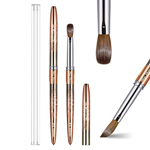 Shine Chance Acrylic Nail Brush Size 10, 100% Real Kolinsky Art Nail Brush for Acrylic Powder Application, Handmade Women Manicure Nail Extension Too