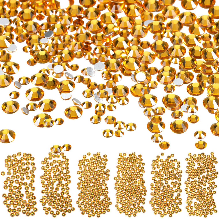 Bememo 3456 Pcs Crystals Diamond Rhinestones AB Clear Flat Back Round Gems Flatback Glass Mixed Size Crystals Gems for Crafts Clothes Shoes Makeup Ba
