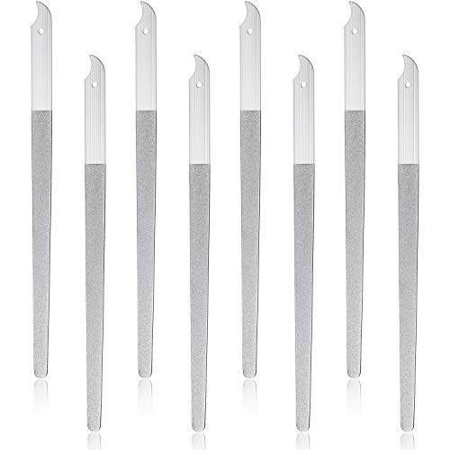 Mudder 8 Packs Diamond Nail File Stainless Steel Double Sided Metal Buffer Fingernail Toenail Manicure Women Men Pedicure Tool for Salon Home, 8 Inch