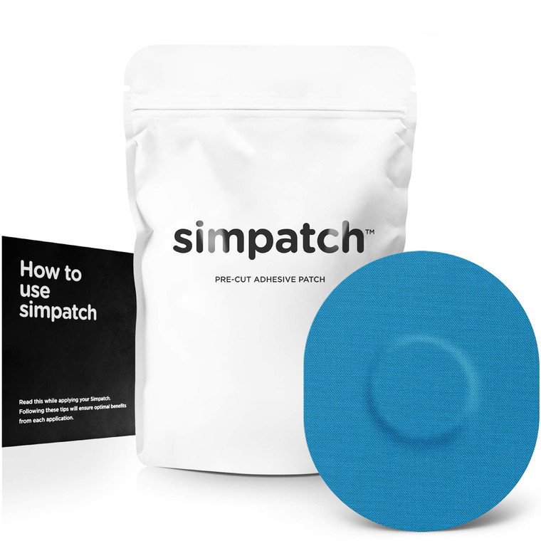 SIMPATCH Universal Adhesive Patch (25-Pack)  Waterproof Adhesive, CGM Patches (Blue)