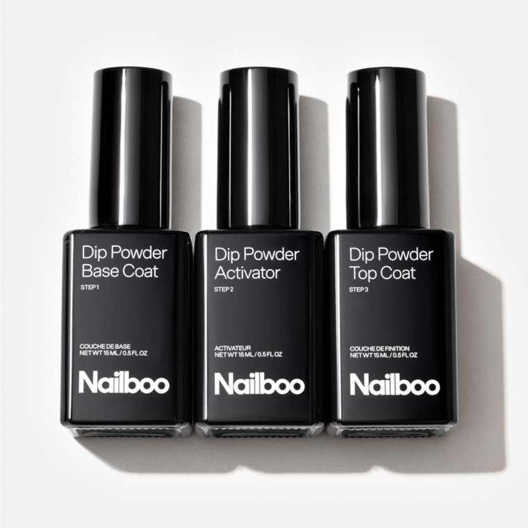 Nailboo Dip Powder Liquid Set, Top Coat, Base Coat & Activator with New Premium Formula, DIY At Home Manicure, No UV Lamp Needed, For Beginners & Pro