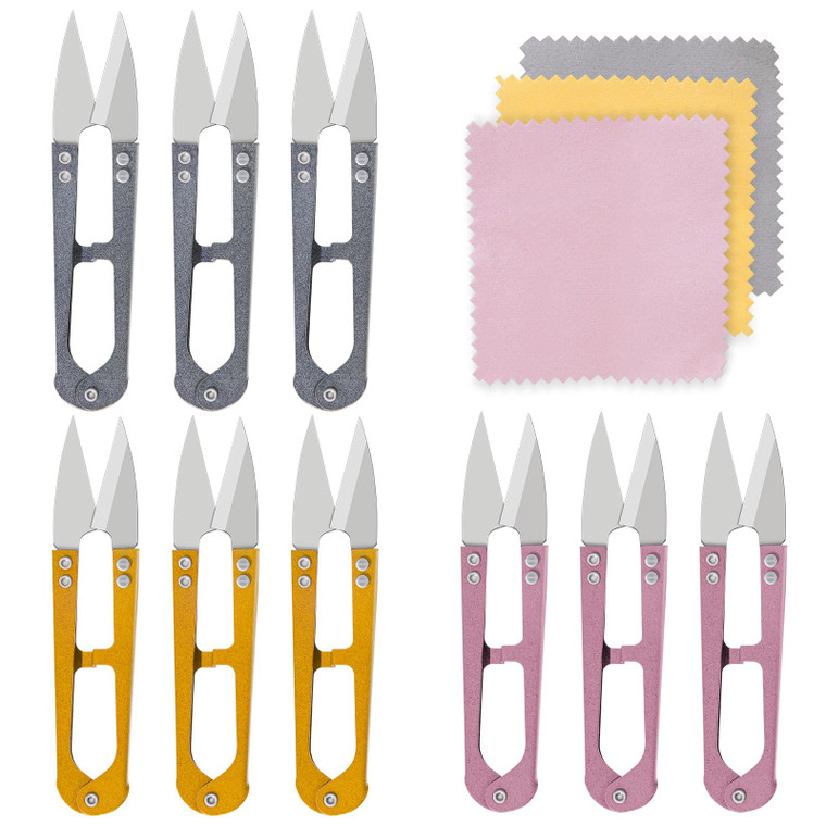 Rimoev 9 Pcs Thread Cutter, 4.26 inch Sewing Scissors Thread Snips, High-Carbon Steel Small Snips Trimming Nipper Great for Stitch, Mini DIY Supplies