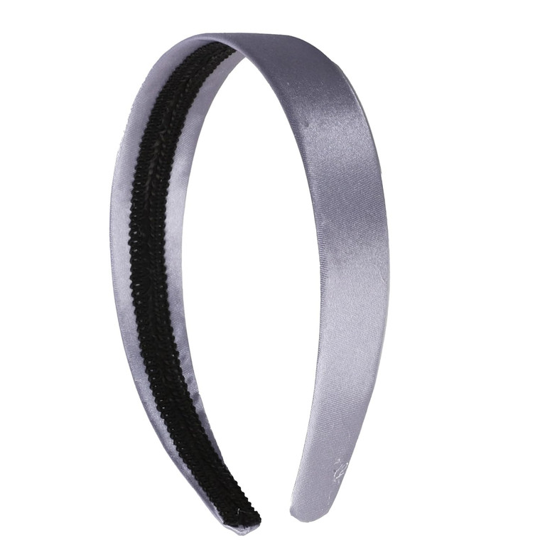 Motique Accessories Grey 1 Inch Satin Hard Headband for Women and Girls