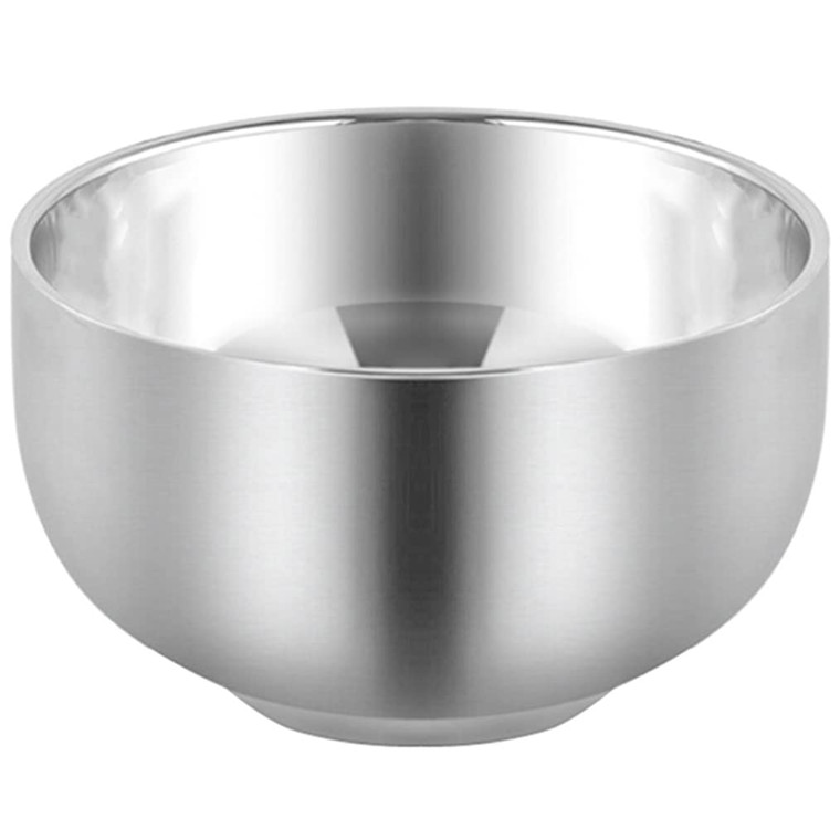 Akstore Men's Durable Shave Soap Cup Stainless Steel Heat Insulation Smooth Shaving Mug Bowl (Medium)