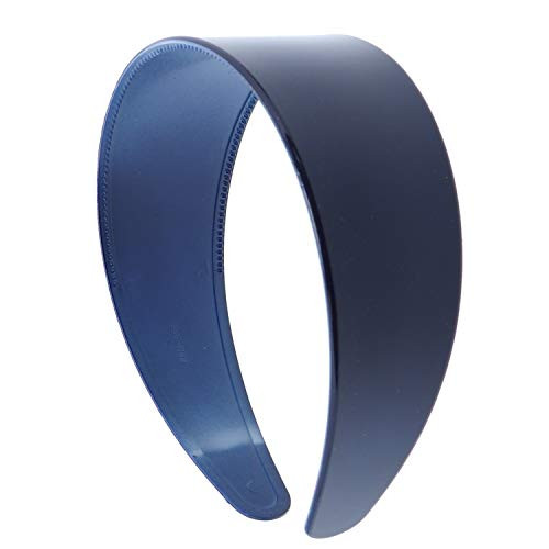 Motique Accessories Navy 2 Inch Hard Plastic Headband with Teeth Women and Girls wide Hair band