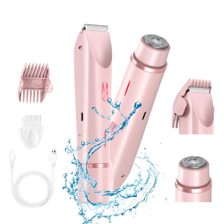 RIYUETAN Bikini Trimmer for Women Electric Razors for Women, Double Head Dual Purpose Hair Trimmer Ipx7 Waterproof Wet & Dry Use,Womens Electric Shav