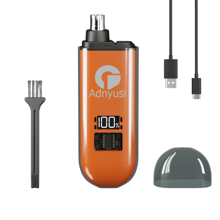 Adnyusi-2026 Professional Painless Nose Hair Trimmer, Unisex, USP Charging Digital Display, Double-Edged Blade That Does Not Harm The Nasal Cavity, E