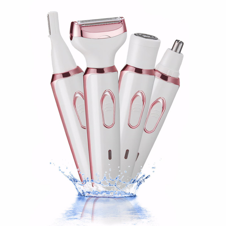 Vacto Electric Razors for Women, 4-in-1 Womens Facial Hair Removal, Face Shaver Ebrow Trimmer Pubic Bikini Trimmer Portable Ladies Shaver Womens Raz