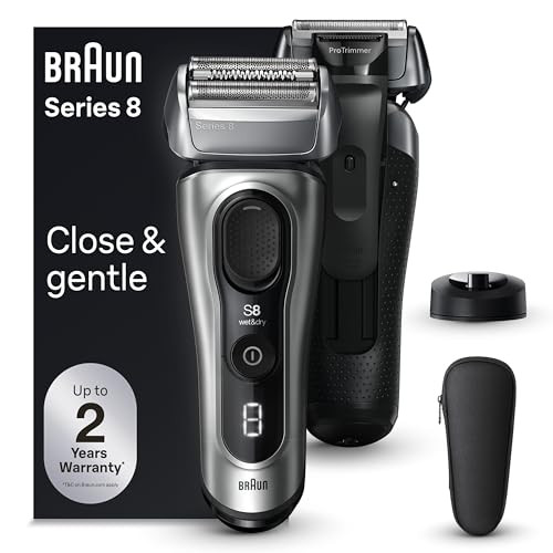 Braun Series 8 Electric Razor for Men, with 4+1 Shaving Elements & Precision Long Hair Trimmer, Close & Gentle Even on Dense Beards, Wet & Dry Electr