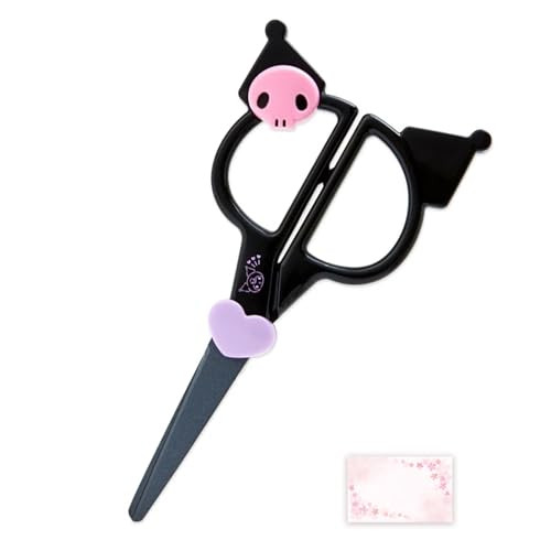 SanrioOriginal Face Shaped Scissors (Japan Import) - Includes Cherry Blossom Message Card (Kitty)