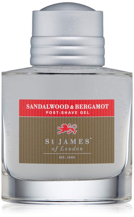 St James of London Sandalwood & Bergamot Post Shave Gel, 3.4 Fl Oz