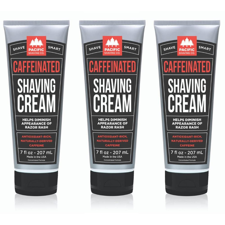 Pacific Shaving Company Caffeinated Shaving Cream - Shea Butter + Spearmint Antioxidant Shaving Cream with Caffeine - Clean Formula for a Hydrating +