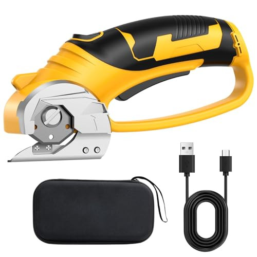 Cordless Electric Fabric Scissors, Cardboard Box Heavy Duty Scissor, Rechargeable Power Rotary Cutter, Leather Sewing Shears, Plastic Packages Carpet