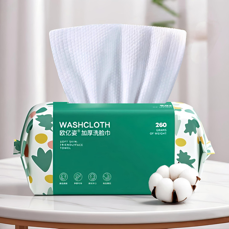 Soft Disposable Face Towel, Cotton Facial Dry Wipes 100 Count, Cotton Dry Wipes for Washing and Drying,Facial Tissue for Cleansing, Skincare, Makeup