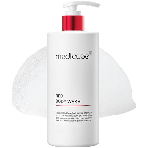 medicube Red Body Wash 14.10 Fl.oz I Low pH and Hydrating Cleanser with Salicylic Acid, Lactic Acid, Niacinamide and Hyaluronic Acid Suitable for Bac