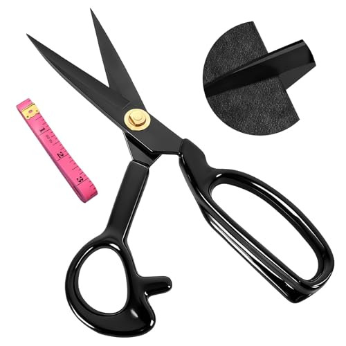 Dressmaker's Fabric Scissors, Tailor Sewing Shears - 8 Inch Heavy Duty Sewing Scissors for Fabric Cutting Leather Dressmaking Comfort Grip Shears Pro
