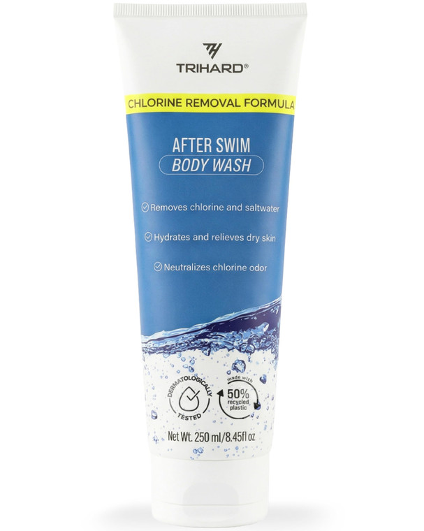 TRIHARD Chlorine Removal Body Wash, Protects and Hydrates Sensitive Skin from Pool and Ocean, Pool Essentials for Post Swim Chlorine Skin Protection