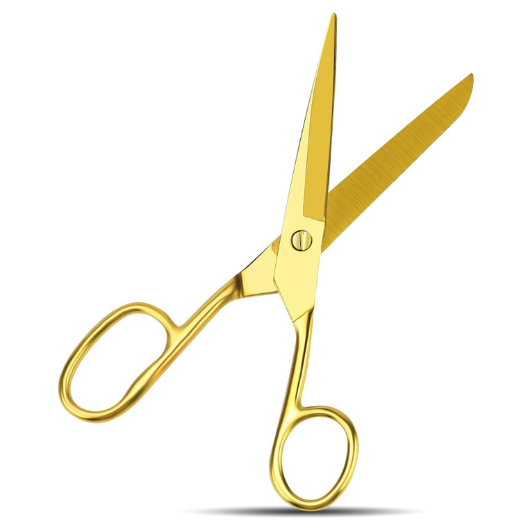 Gold Scissors for Office Multipurpose Stylish: 7 inch - Comfort Grip - Stainless Steel - Scissors with Home - School - for Cutting Paper - Open Envel