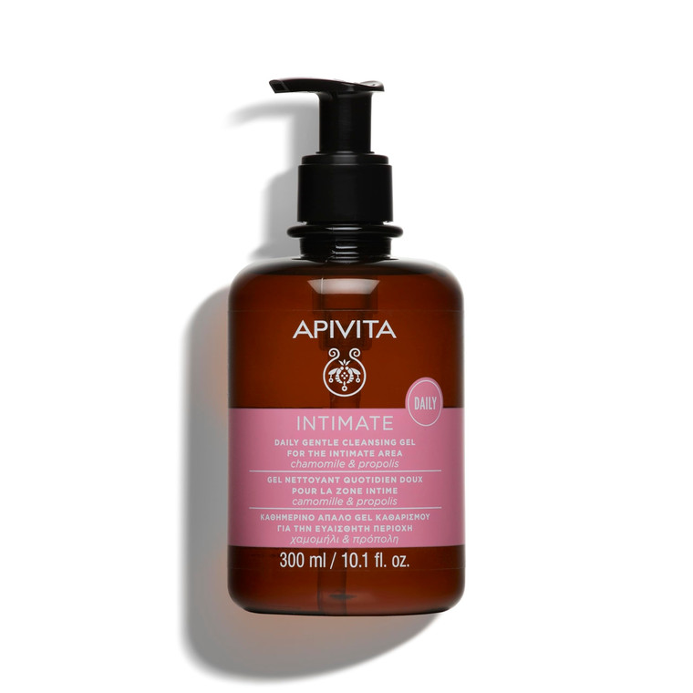APIVITA Intimate Feminine Wash | pH-Balancing Gentle Gel Cleanser with Chamomile & Propolis, 300 mL / 10.1 oz
