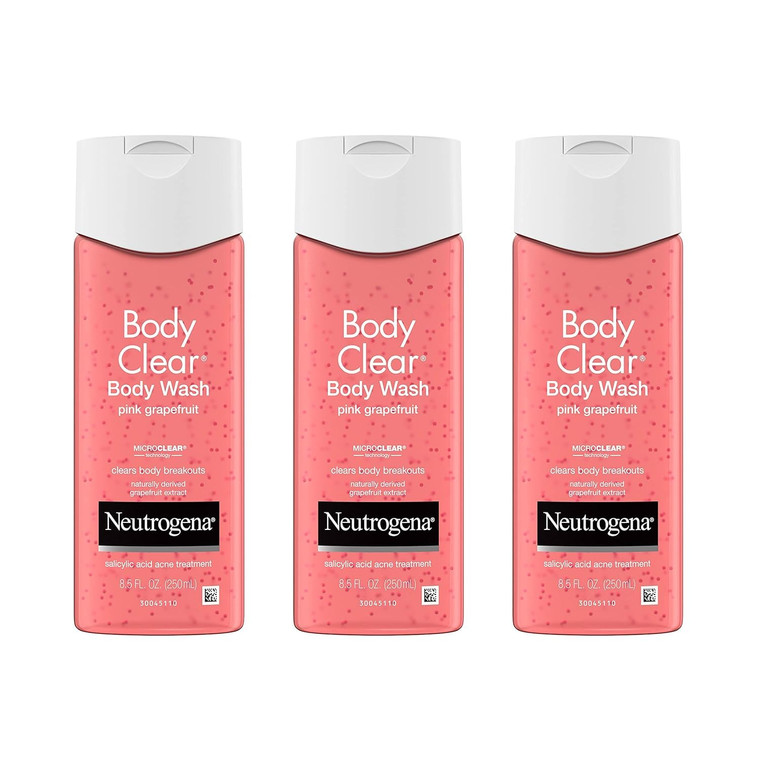 Neutrogena Body Clear Body Clear Body Wash, Pink Grapefruit 8.5 oz. (Pack of 3)