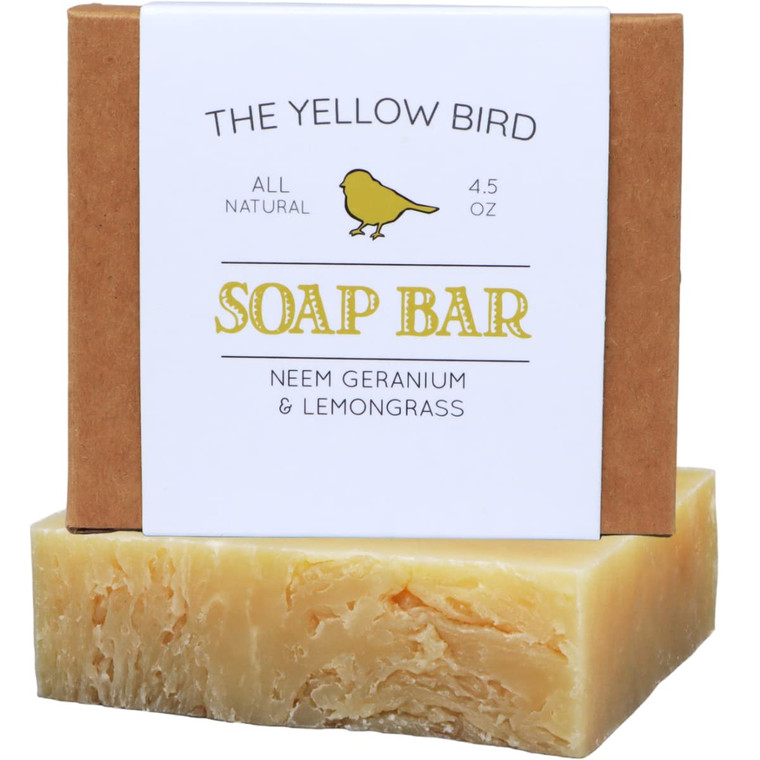 The Yellow Bird Natural Neem Soap Bar for Face & Body. Handmade, Gentle, Deep Cleasning, Organic Ingredients for Sensitive Skin