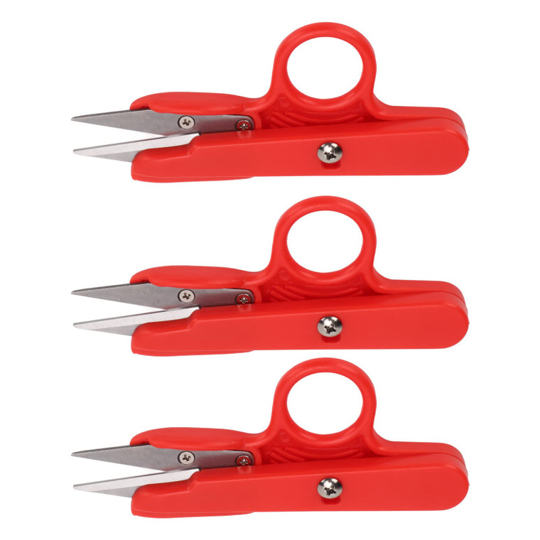 Walfront 3Pcs Modern, Compact Stainless Steel Thread Snips, Red, Ambidextrous, Sewing, Embroidery, Fabric Scissors
