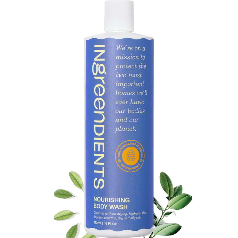 Ingreendients Moisturizing Body Wash For Sensitive, Dry & All Skin Types - pH Balanced, Natural, Organic, Non-Toxic, Vegan, Sulfate-Free, Paraben-Fre