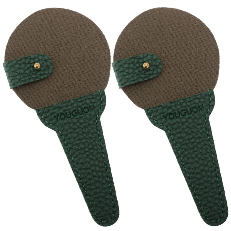 YOUGUOM Embroidery Scissors Sheath Protector Craft Scissors Storage Cover Leather Case, 2Pieces Green