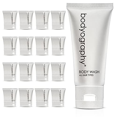 World Amenities Bodyography blanc- Bulk Body Wash | 1.4oz | Vanilla White Tea, Mini Travel Size Toiletries (100% Recyclable Tube with Flip Top Cap) H