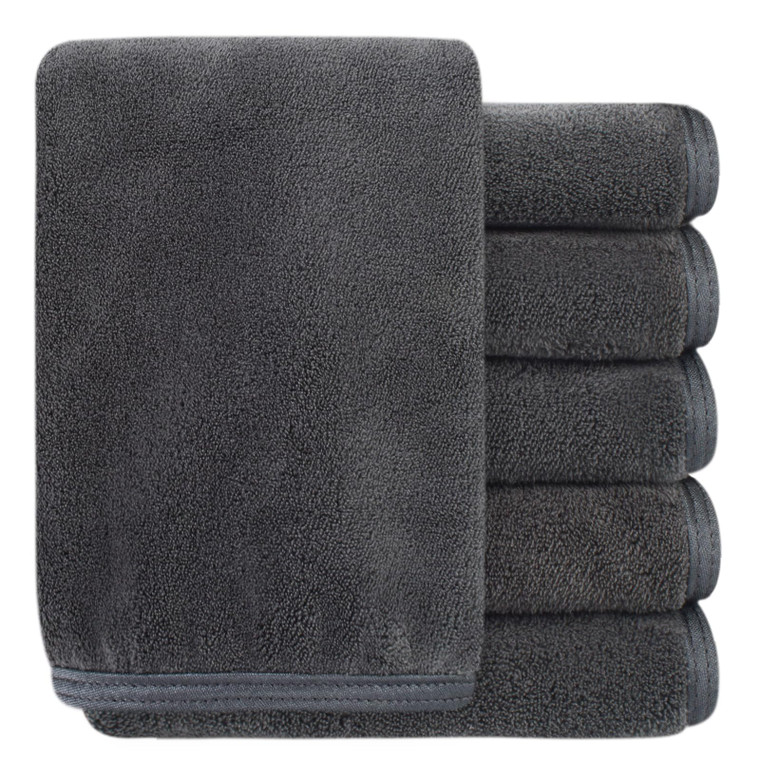 SINLAND Absorbent Coral Velvet Washcloth Ultra Soft Microfiber Face Towels 12 x 12 inch Multi-Purpose Face Cloths for Household and Sport