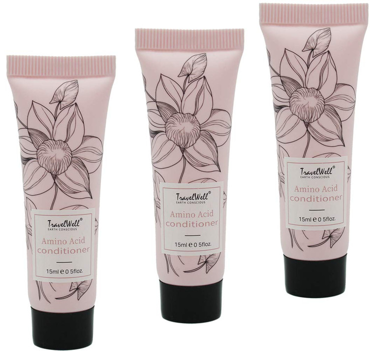 Travelwell Conditioner, Flower Series Hotel Travel Size Guest 0.5 Fl Oz/15ml, 200 Tubes per Box | Travel Size Toiletries | Cruelty-Free Bulk Set