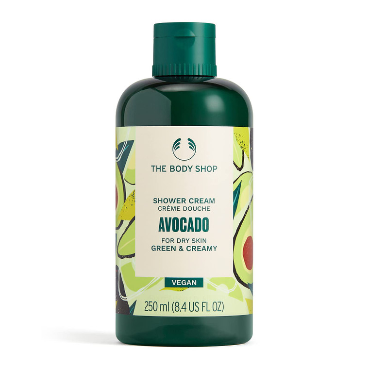 The Body Shop Avocado Shower Cream, for Dry Skin  Cleanses and Nourishes  Vegan  8.4oz
