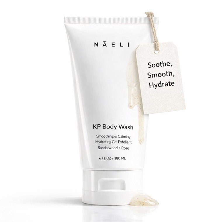 NAELI Exfoliating Body Wash with Salicylic & Glycolic Acid - Natural Keratosis Pilaris Treatment, KP Bump Eraser, Back & Butt Acne Gel - Smooths & Hy