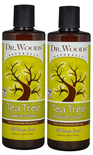 Dr. Woods Tea Tree Liquid Castile Soap - Castile Soap with Pure Tea Tree Oil, Body Wash for Men and Women, Organic Shea Butter, Natural Cleaner for F