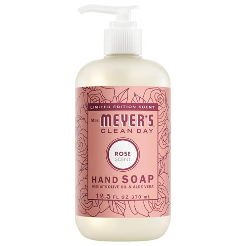 MRS. MEYER'S CLEAN DAY Hand Soap, Rose Scent, 12.5 Fl Oz Bottle